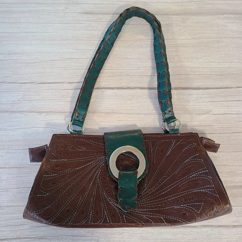 Leaders in Leather Hand Tooled Shoulder Bag Paraguay Boho Purse